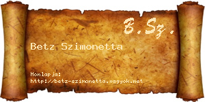 Betz Szimonetta névjegykártya